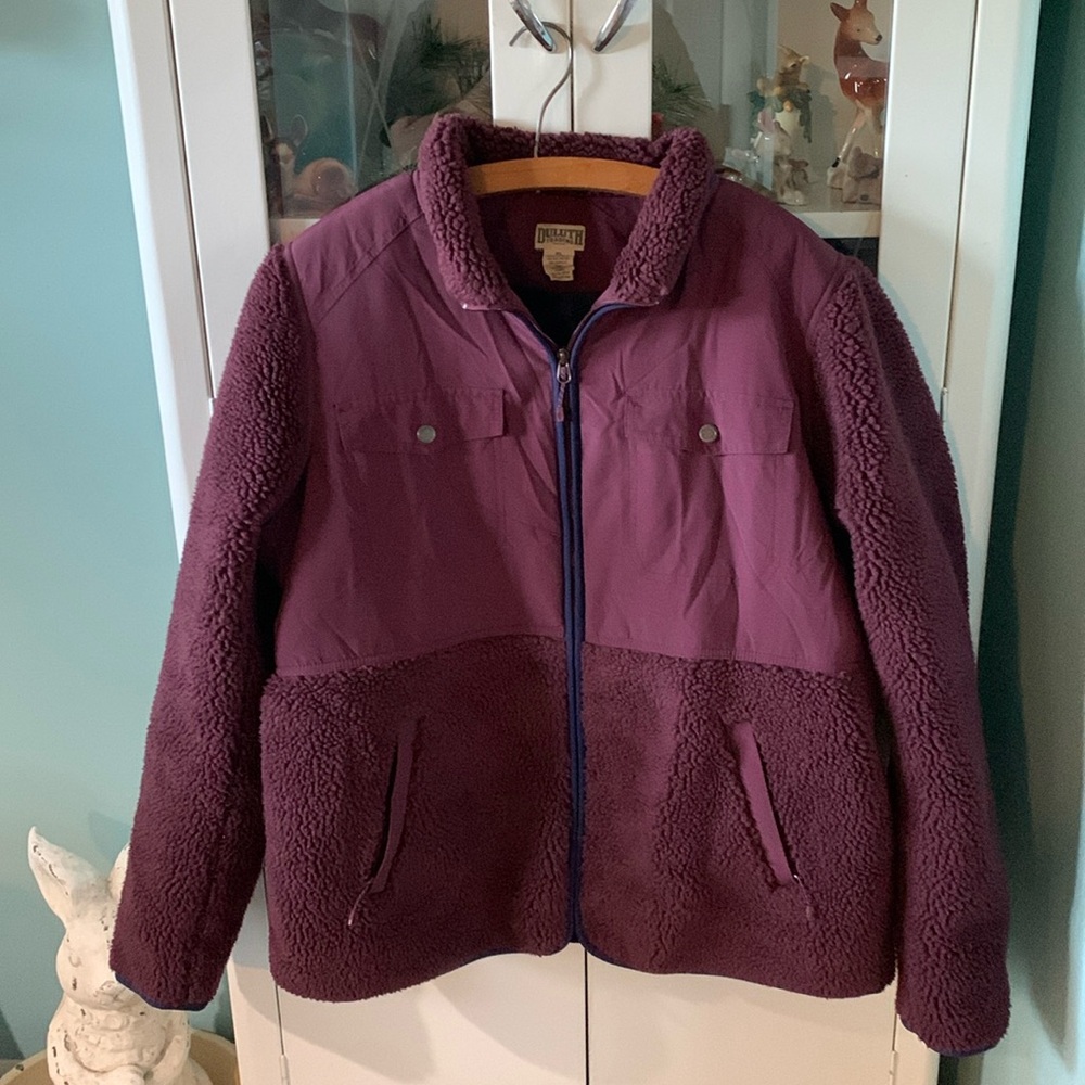 *Duluth Trading Co sherpa fleece coat sz XL euc warm